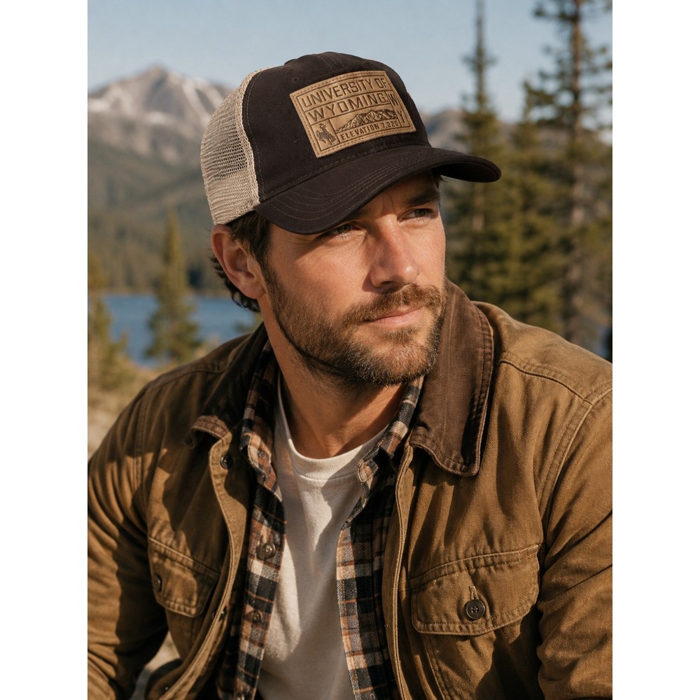 Champion University of Wyoming Cowboys Trucker Hat Brown Snapback Elevation 7220 - Picture 2 of 8